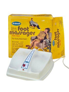 Dr Scholls Deluxe Electric Foot Massager With Heat Vintage Original Box Retro